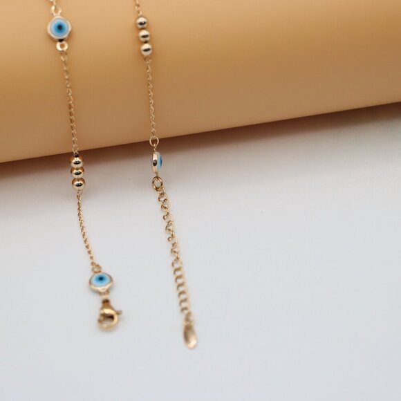 "Rose Gold Evil Eye Necklace with Chain, XPNL0119 - Picture 6 of 12